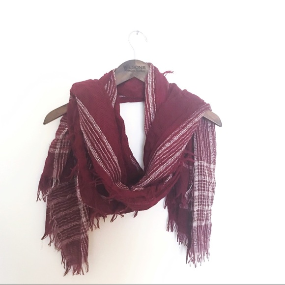 FREE PEOPLE Oversized Burgundy Wrap Scarf - Picture 3 of 6